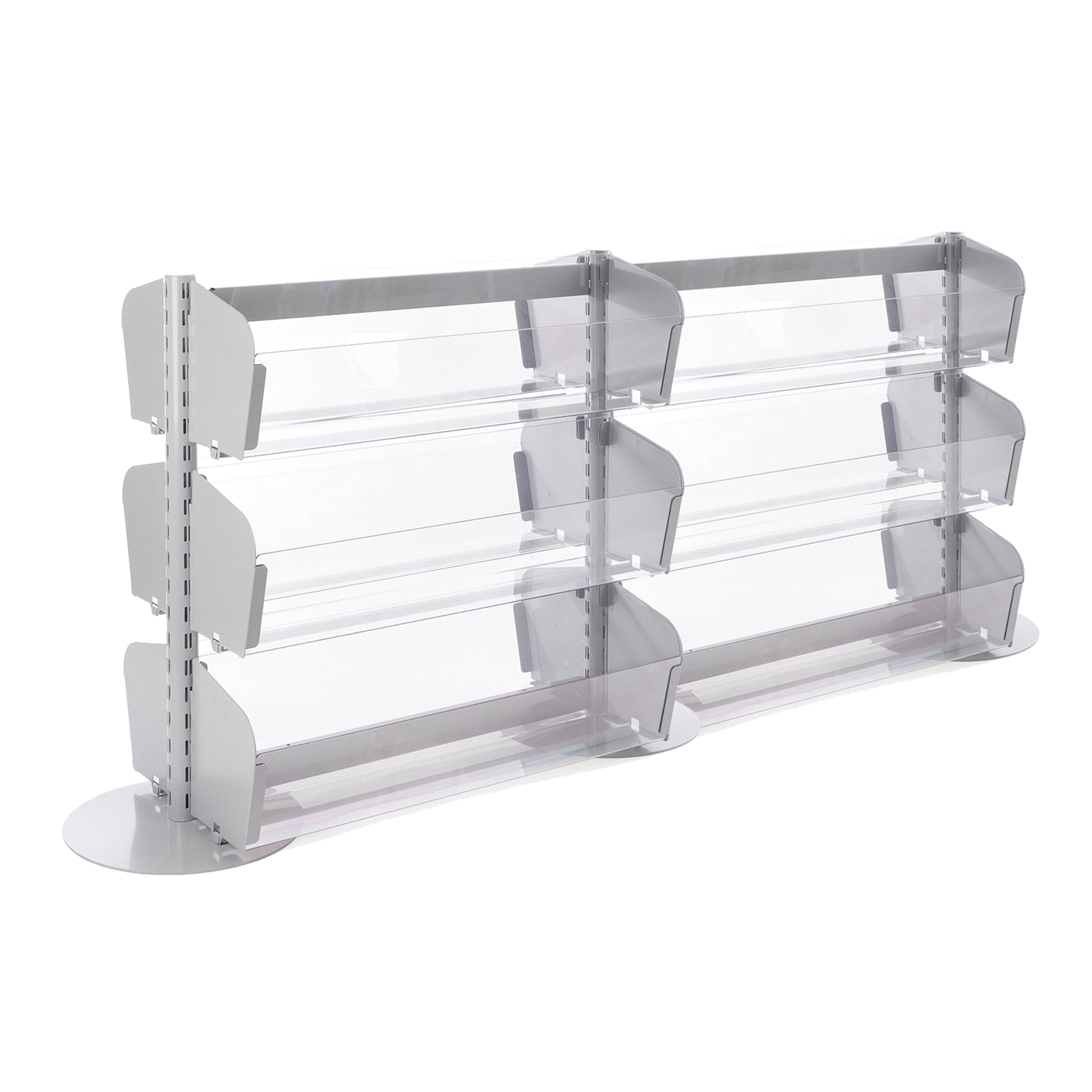 Double Sided In-Queue Merchandising Bin Bays -W1000mm each bay