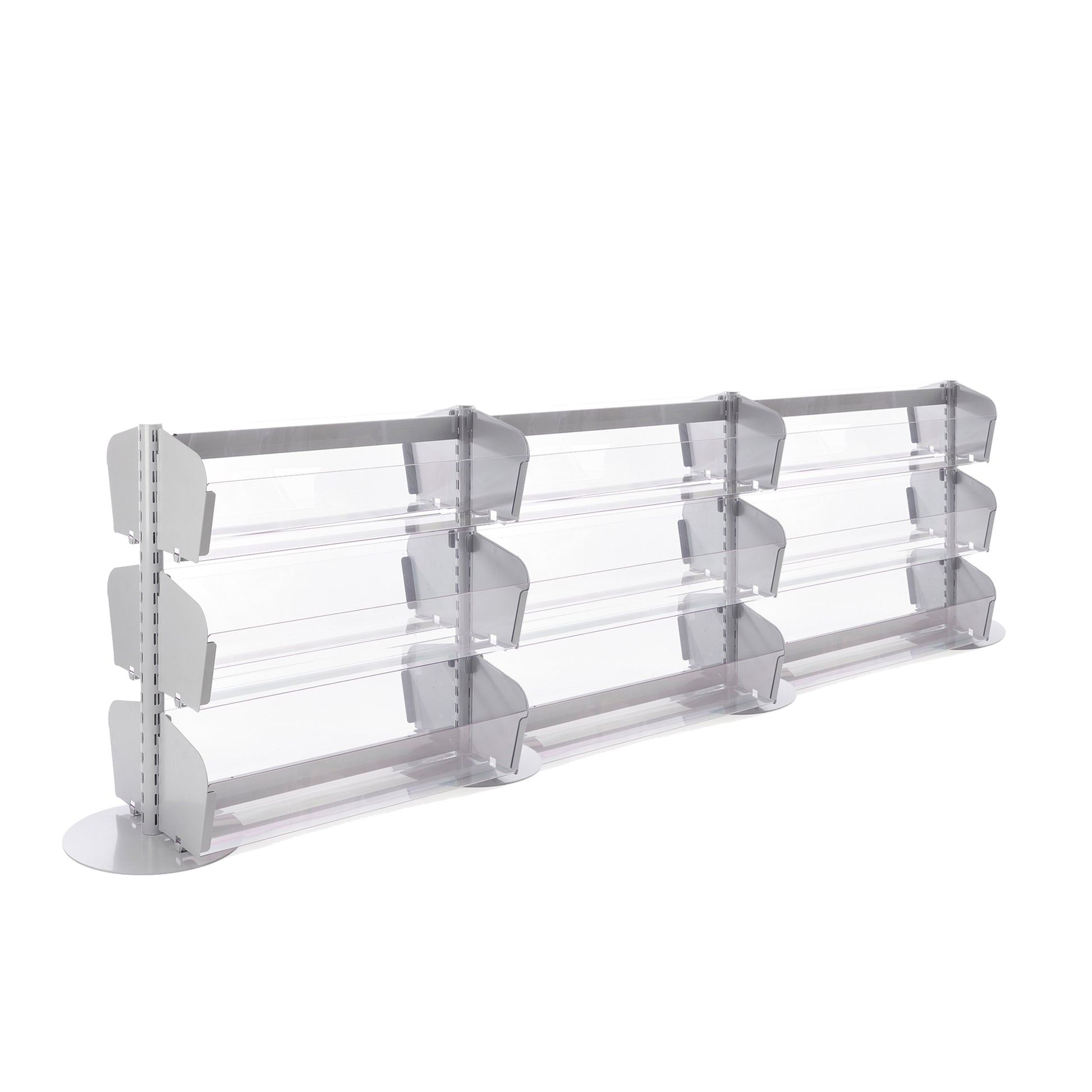 Double Sided In-Queue Merchandising Bin Bays -W1000mm each bay