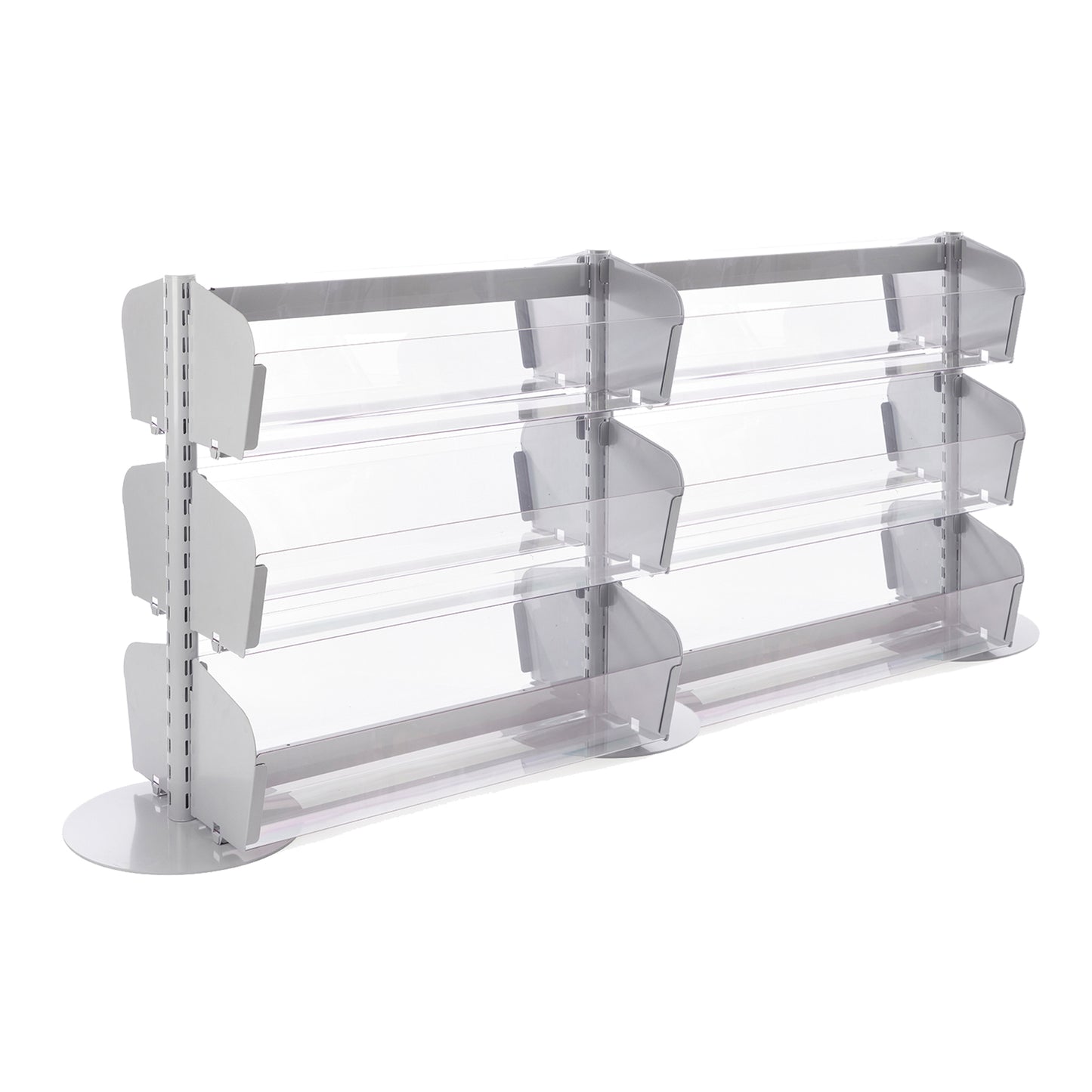 Double Sided In-Queue Merchandising Bin Bays -W1250mm each bay