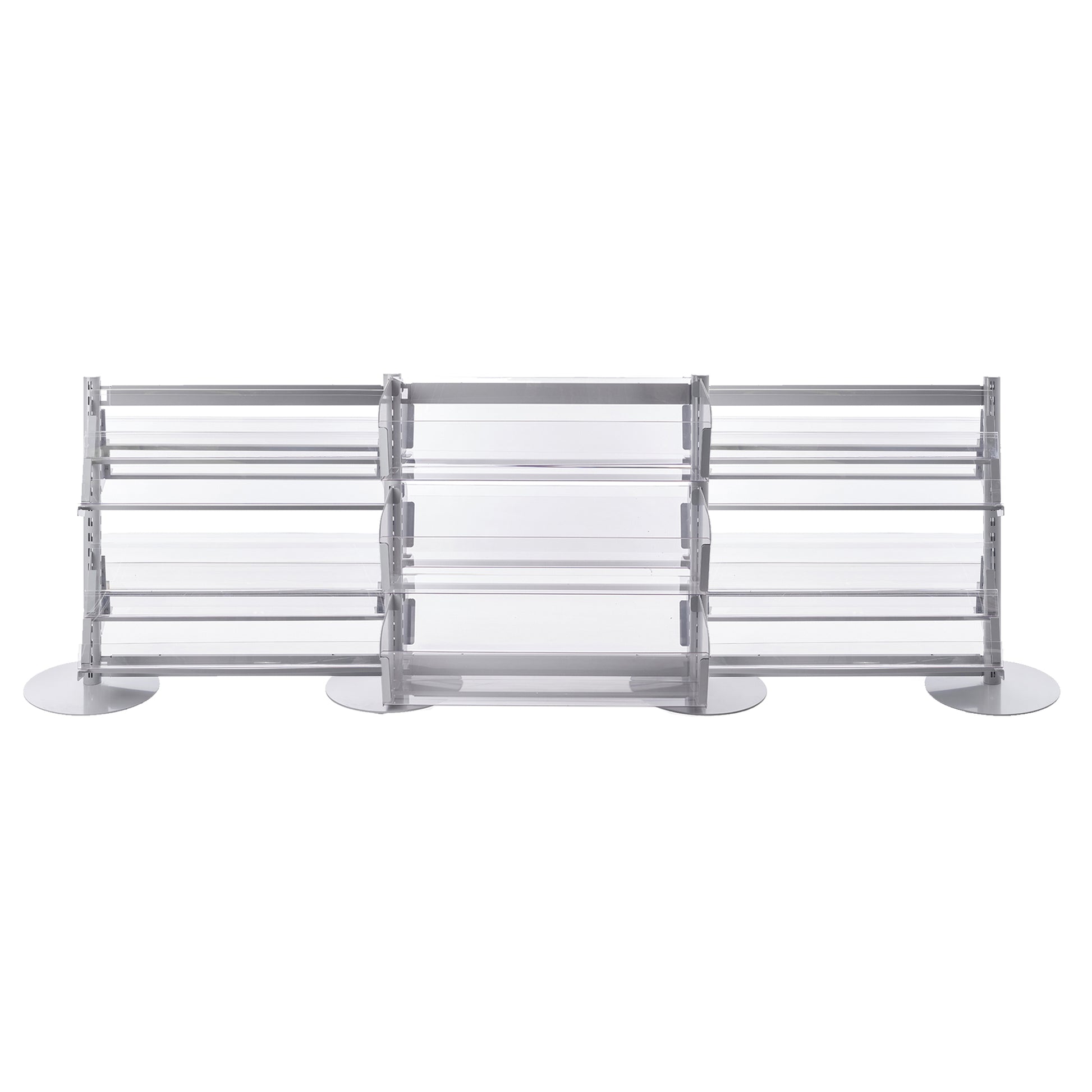 3 x In-Queue Merchandising Bays with Magazine Shelves and Bins