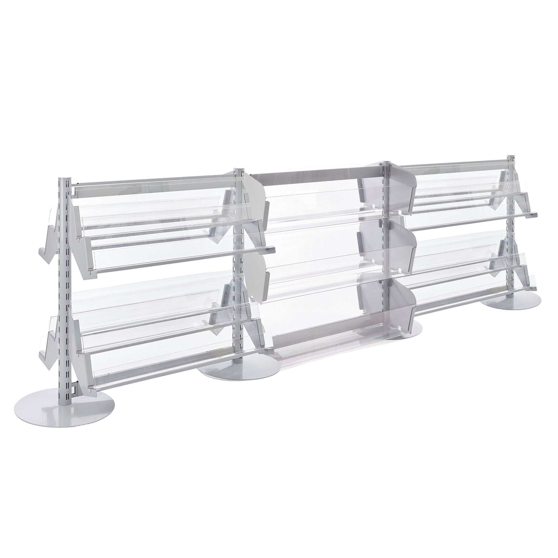 3 x In-Queue Merchandising Bays with Magazine Shelves and Bins
