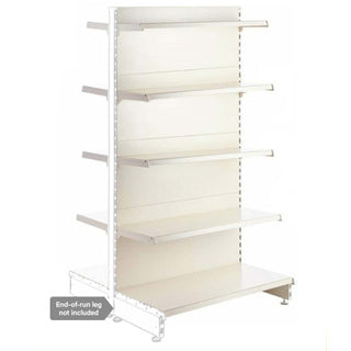 Jura White Retail Shelving Modular Gondola Unit - 8 x 370mm Shelves - H1800mm
