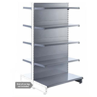 Silver Retail Shelving Modular Gondola Unit - 8 x 370mm Shelves - H1800mm