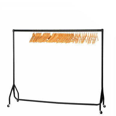 Black 6ft Wide Heavy-Duty Clothes Rail With 40 Hangers Bundle