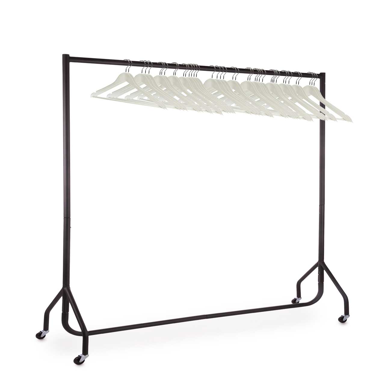 Black 6ft Wide Heavy-Duty Clothes Rail With 40 Hangers Bundle