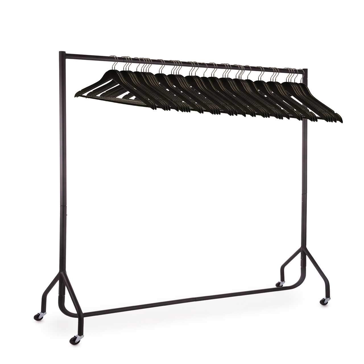 Black 6ft Wide Heavy-Duty Clothes Rail With 40 Hangers Bundle