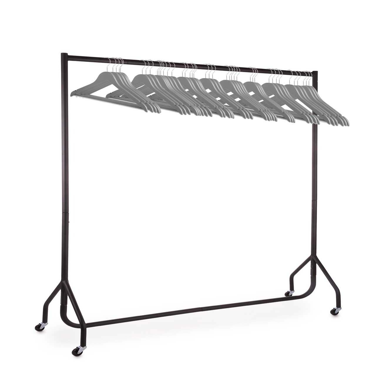Black 6ft Wide Heavy-Duty Clothes Rail With 40 Hangers Bundle