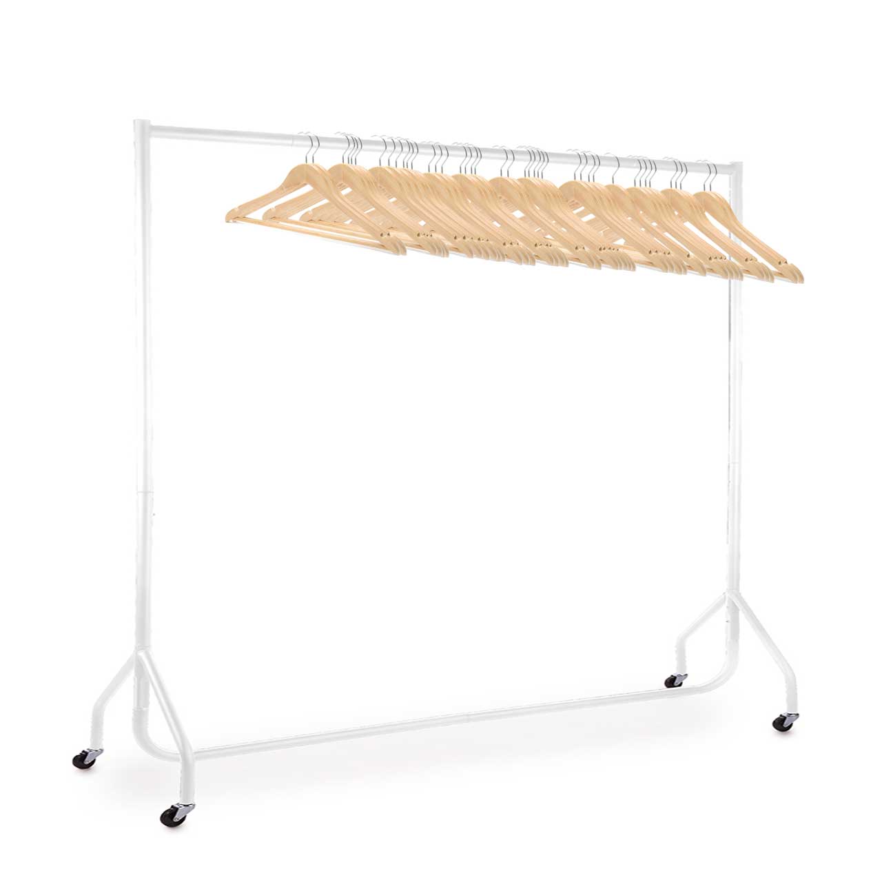 White 6ft Wide Heavy-Duty Clothes Rail With 40 Hangers Bundle
