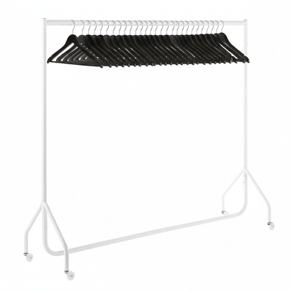 White 6ft Wide Heavy-Duty Clothes Rail With 40 Hangers Bundle