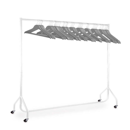 White 6ft Wide Heavy-Duty Clothes Rail With 40 Hangers Bundle