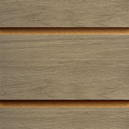 Aurora Oak Slatwall Panel - 100mm Centres - 18mm MDF