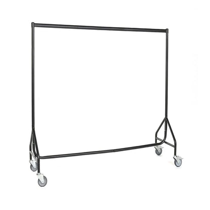 Reinforced Black Heavy-Duty Clothes Rail With 2 Braked and 2 Unbraked Heavy Duty Wheels