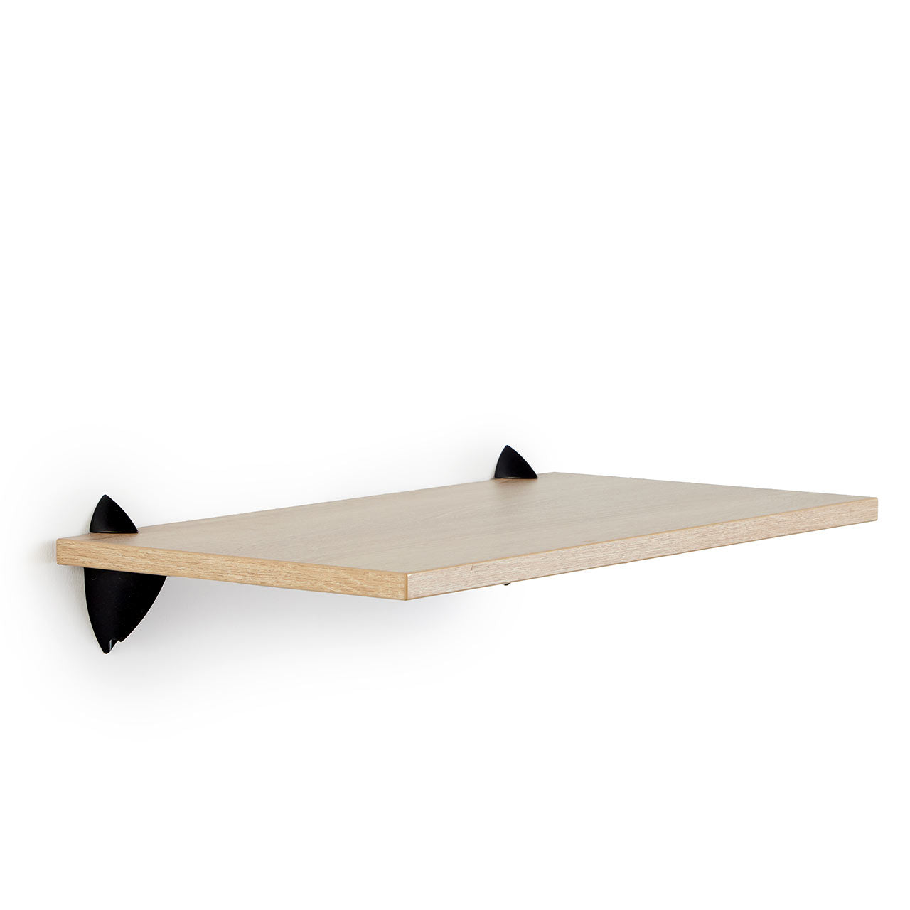 Oak Wall Shelf With Black Clips