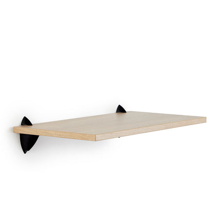 Oak Wall Shelf With Black Clips