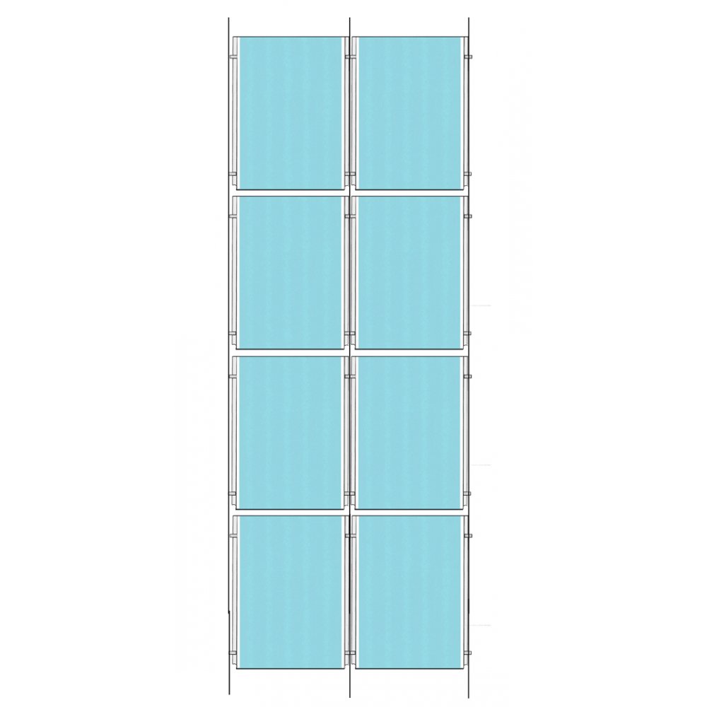 Satin Ceiling-to-Floor Cable Display Kit - A4 Portrait