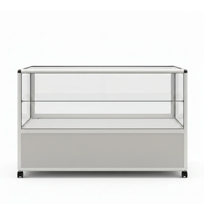 Glass Display Counter With or Without Mini Spotlights with 1 Glass Shelves - Contour Range