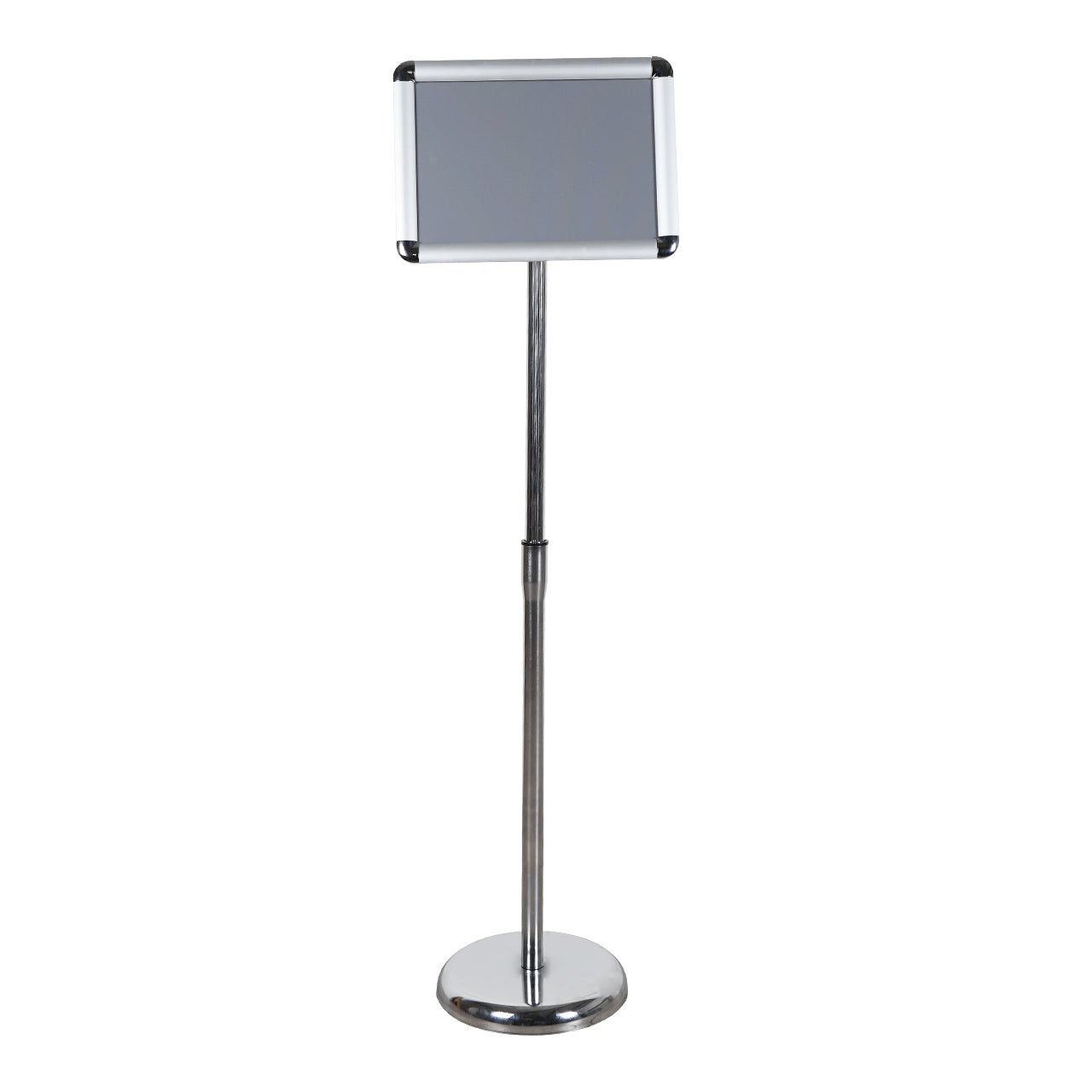 A4/A3 Silver Adjustable Floor-Standing Snap Frame Sign Holder - Max height 1200mm - Portrait or landscape