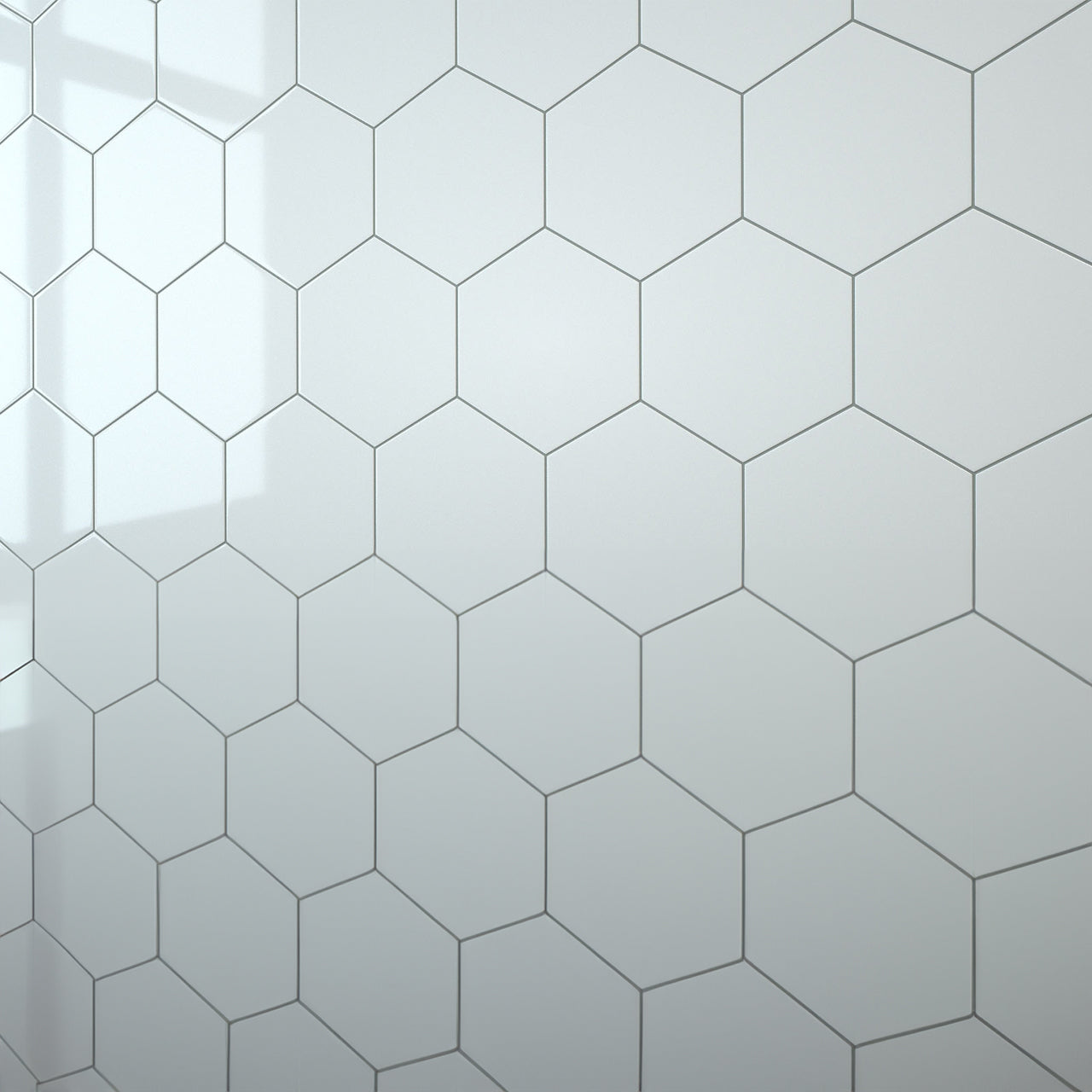 White Hexagon Wall Panel