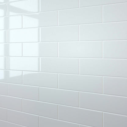 White Large Brick Wall Panel