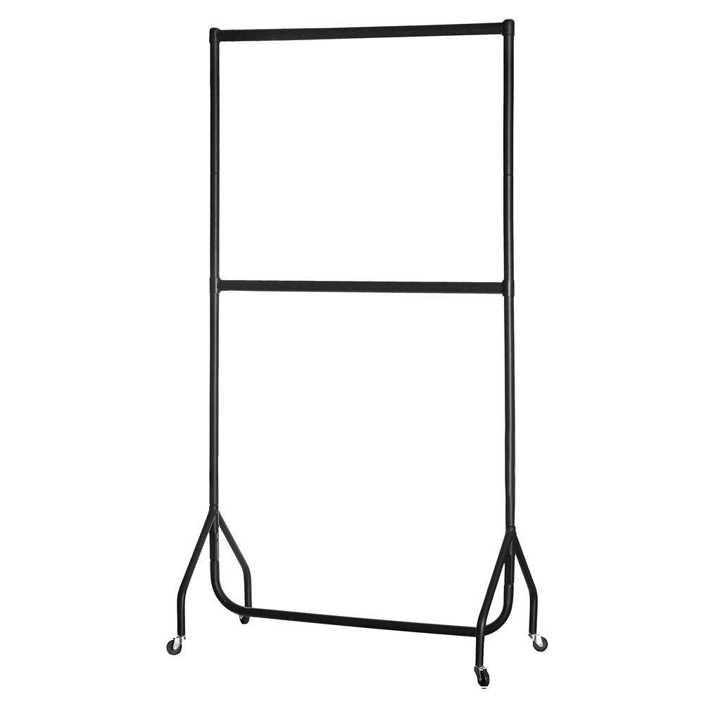 2-Tier Black Heavy-Duty Clothes Rail