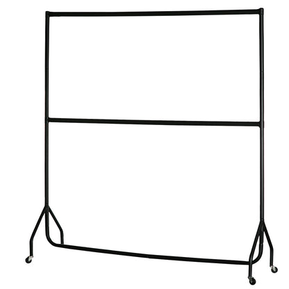2-Tier Black Heavy-Duty Clothes Rail