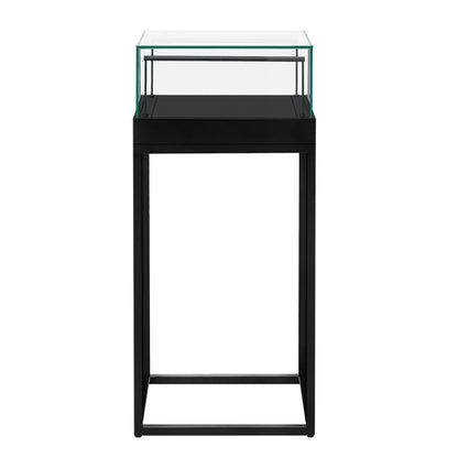 Halo Black Square Display Case Counter with Metal Base