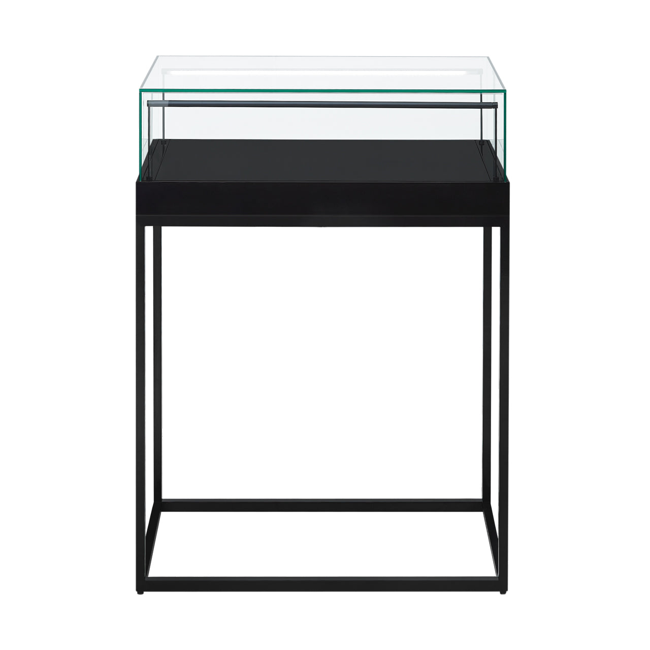 Halo Black Display Case Counter with Metal Base