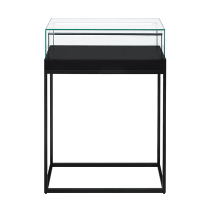 Halo Black Display Case Counter with Metal Base