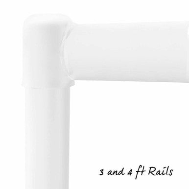 2-Tier Gloss White Heavy-Duty Clothes Rail