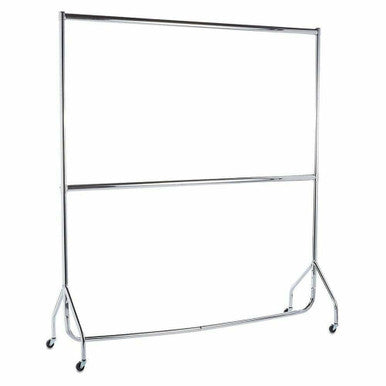 2-Tier Chrome Heavy-Duty Clothes Rail