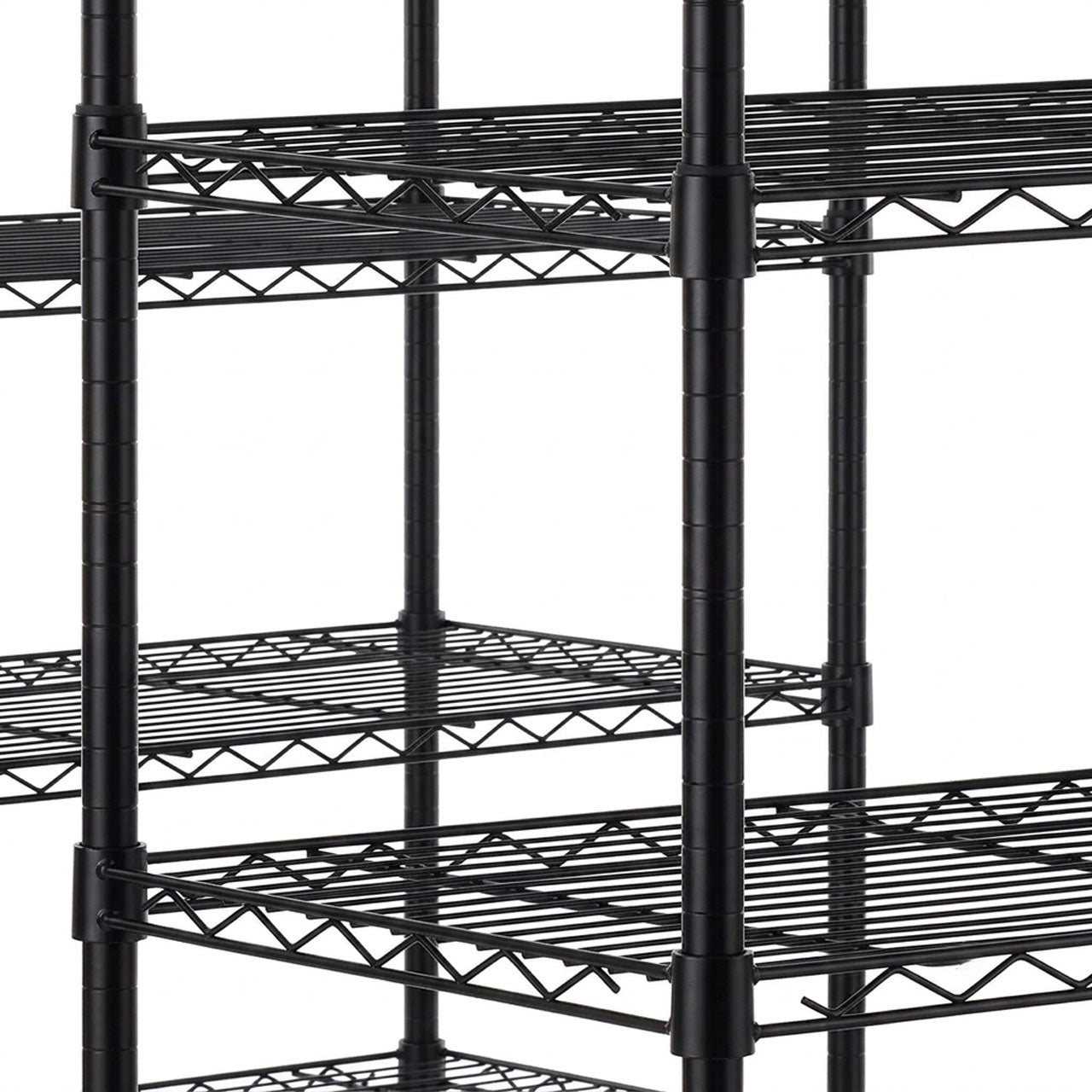 3 x 5 Tier Heavy Duty Black Wire Shelving Units - H1800 x D450mm