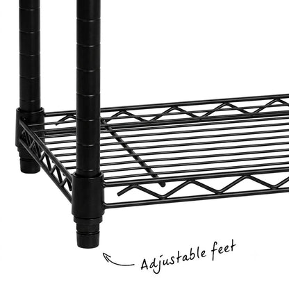 2 x 4 Tier Black Wire Shelving Units - H1800 x D450mm
