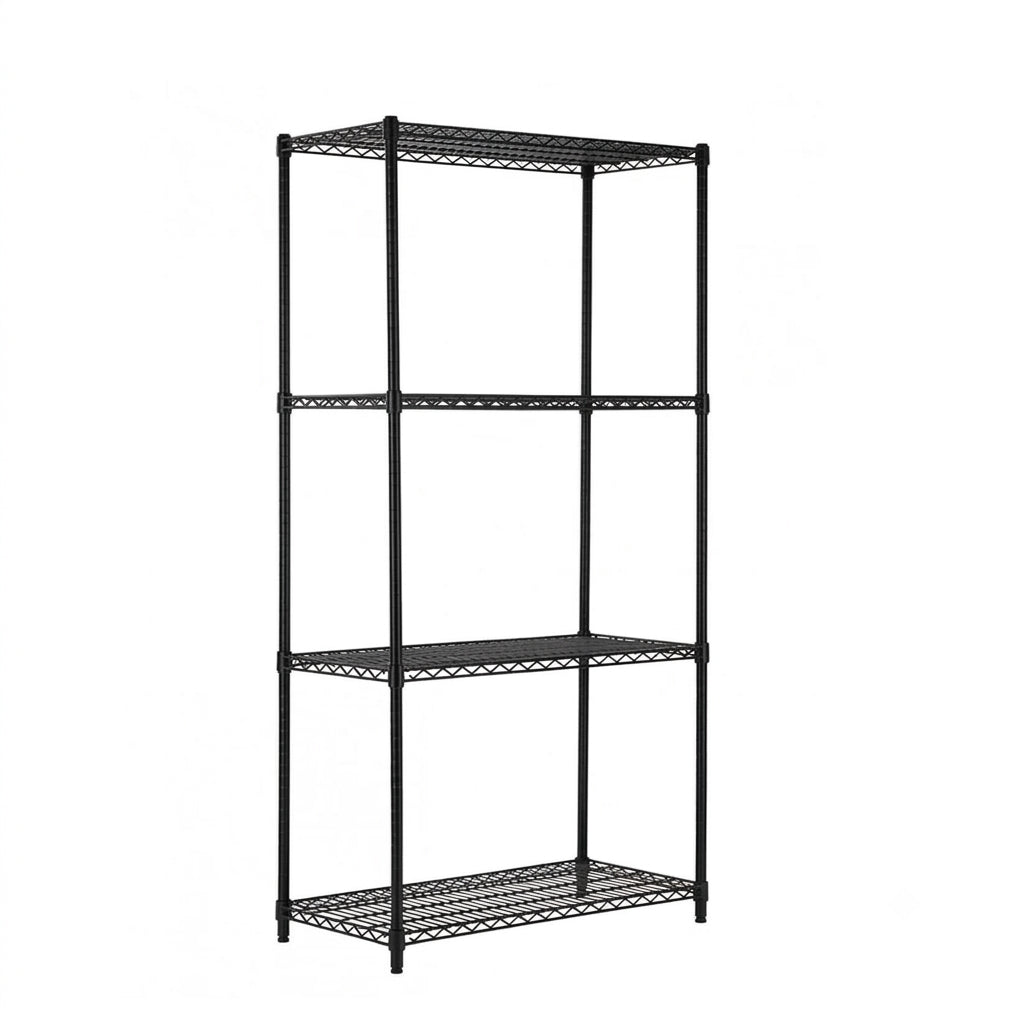4 Tier Black Wire Shelving Unit - H1800 x D450mm