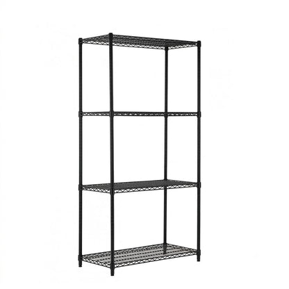 4 Tier Black Wire Shelving Unit - H1800 x D450mm
