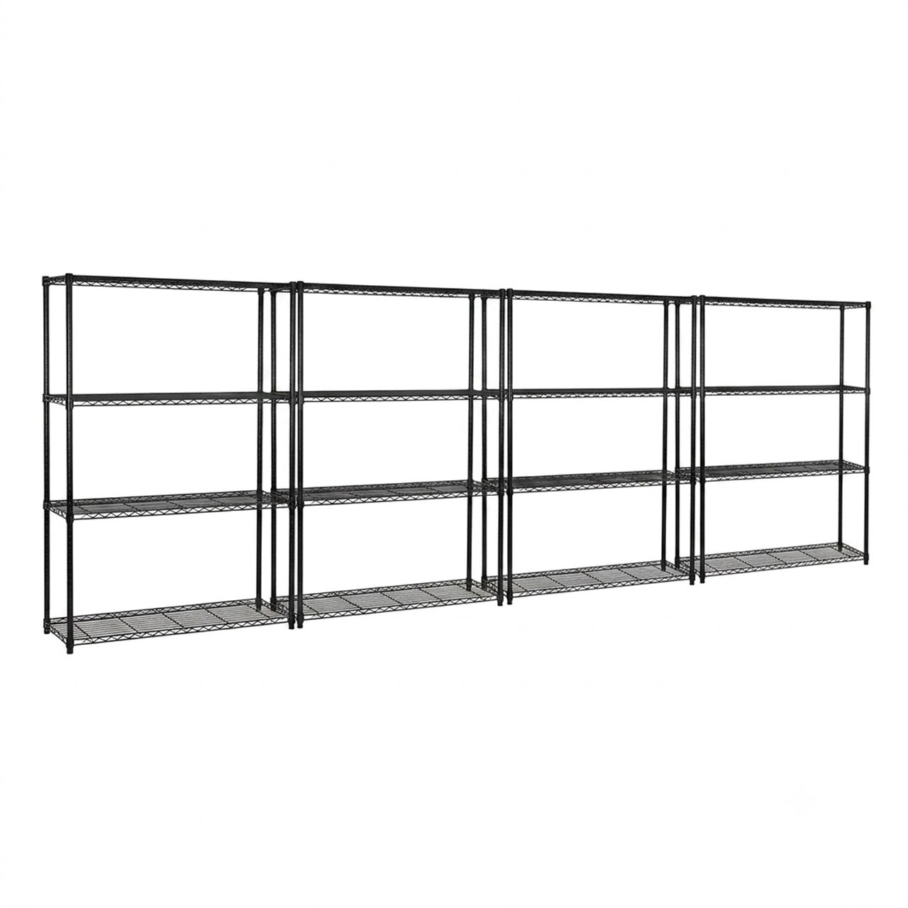 4 x 4 Tier Black Wire Shelving Units - H1800 x D450mm