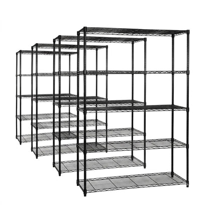 4 x 5 Tier Black Wire Shelving Units - H1800 x D450mm