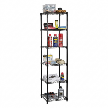 7 Tier Square Black Wire Shelving Unit - W450 x D450mm