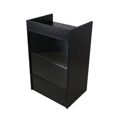 Black Shop Counter With 3/4 Glass Display and Glass Front Till Unit Bundle - Silhouette Range