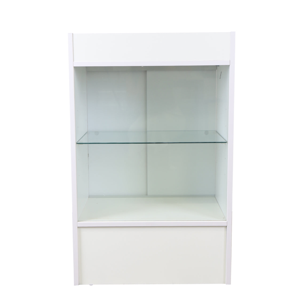 White Shop Counter With 3/4 Glass Display and Glass Front Till Unit Bundle - Silhouette Range
