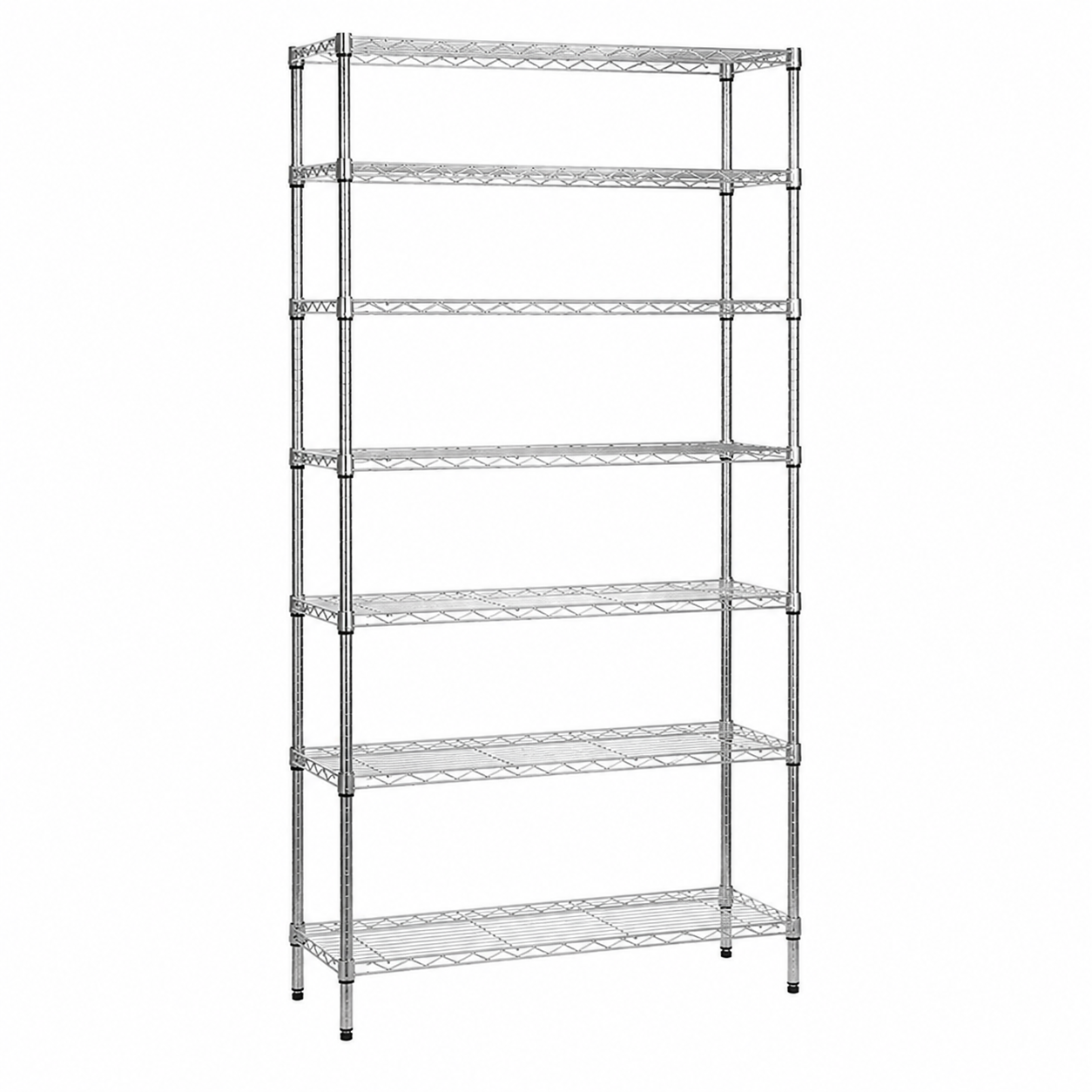 7 Tier Narrow Chrome Wire Shelving Unit - H1800 x D350mm