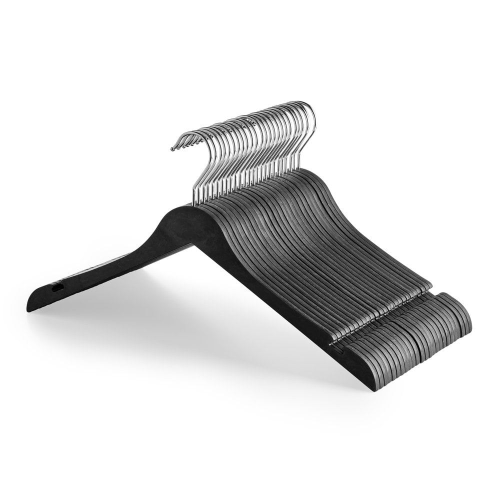Matt Black Eco Plastic Hangers with Shoulder Notches - 43 cm