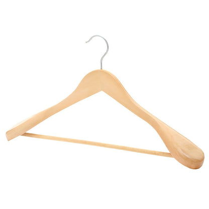 Wooden Hangers with Broad Shoulders and Trouser Bar - 45 cm