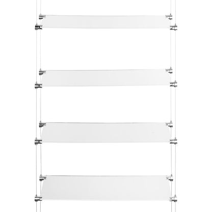 Chrome Ceiling-to-Floor Cable Shelving Kit - 4 x Shelves