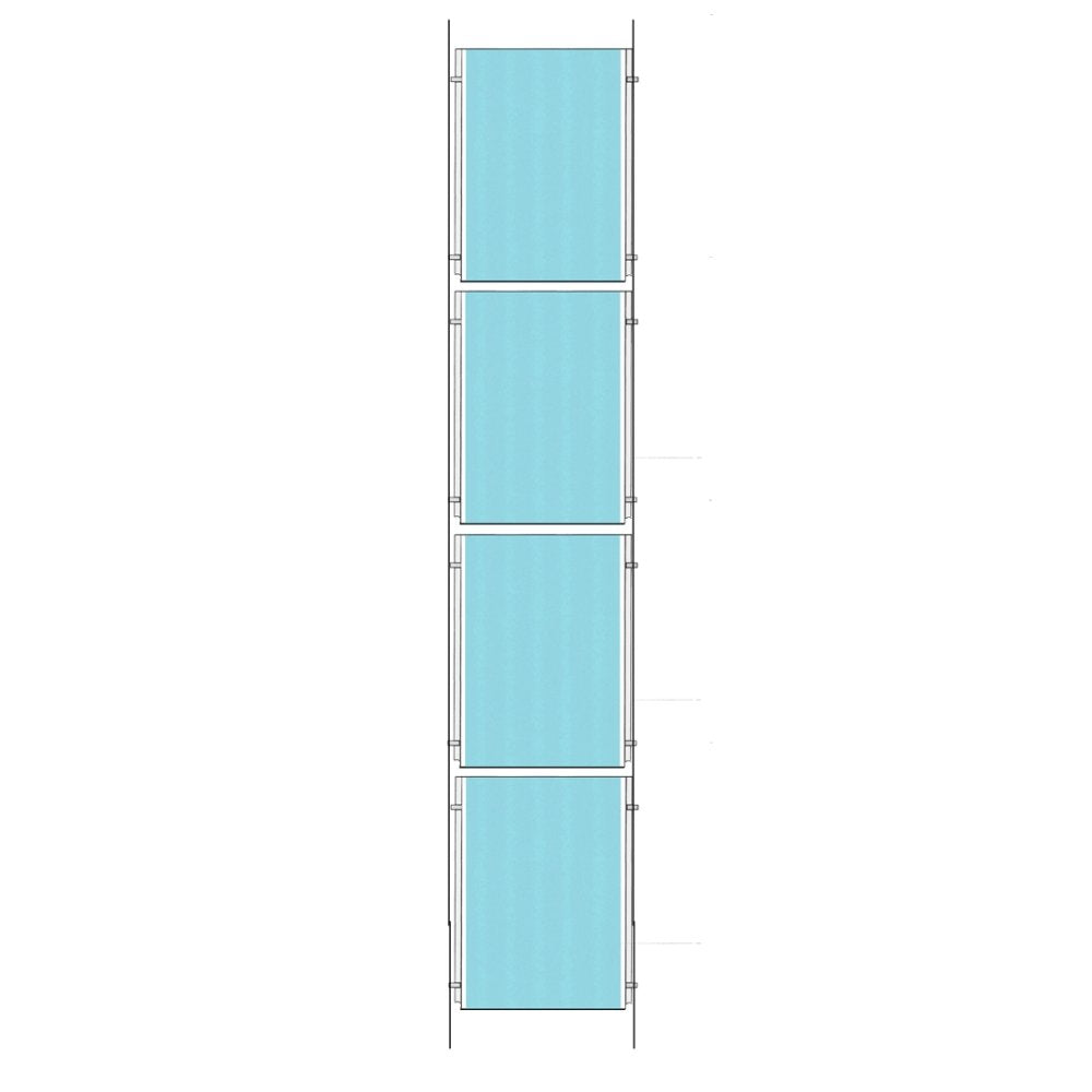 Chrome Ceiling-to-Floor Cable Display Kit - A4 Portrait