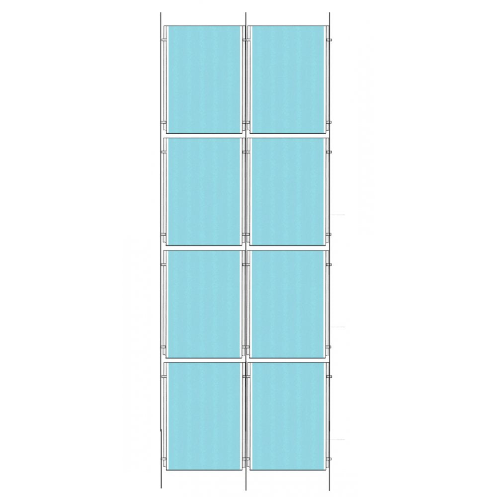 Chrome Ceiling-to-Floor Cable Display Kit - A4 Portrait