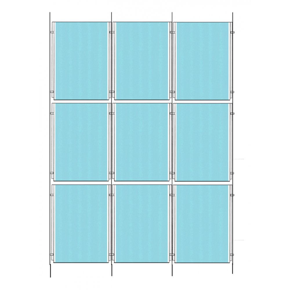 Chrome Ceiling-to-Floor Cable Display Kit - A4 Portrait