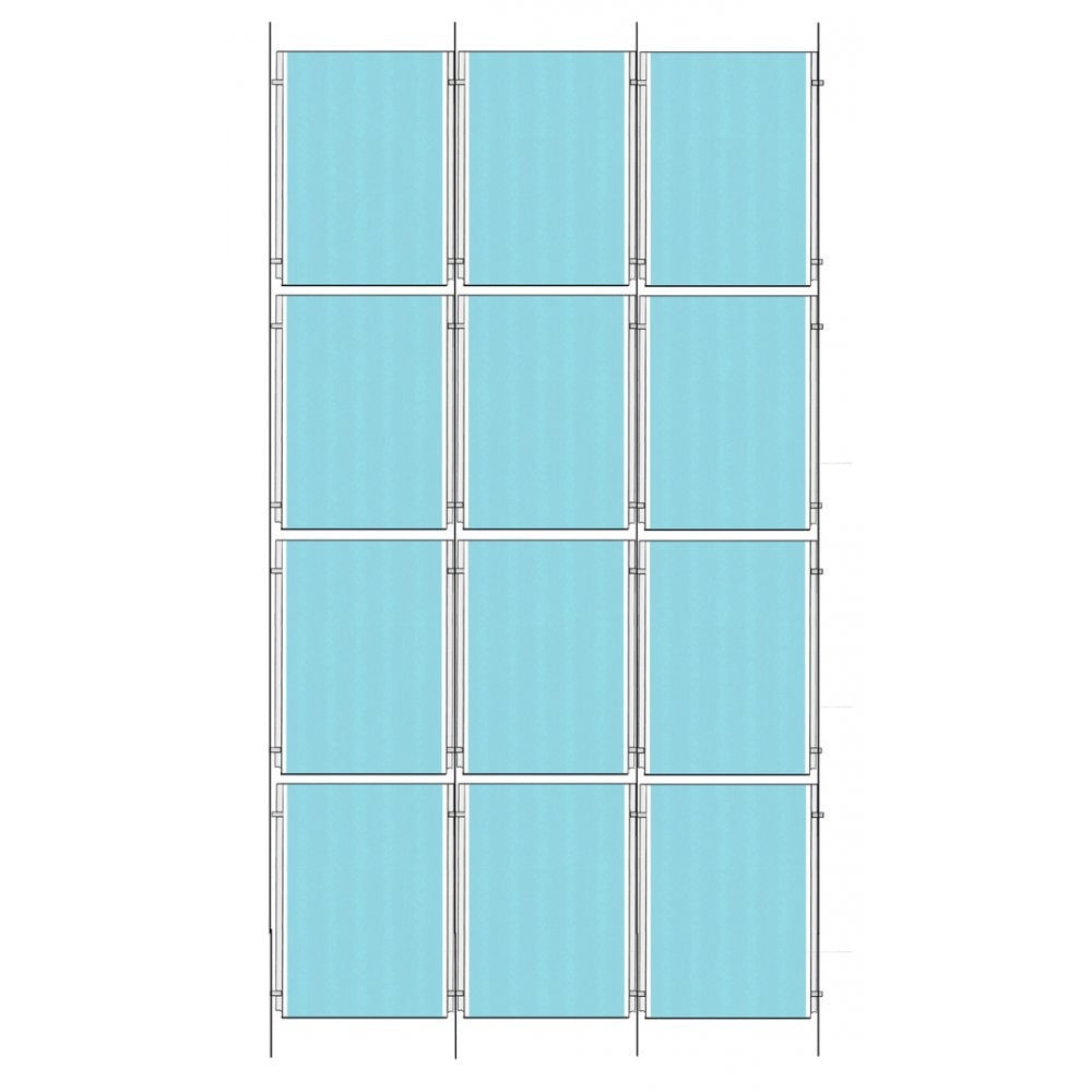Chrome Ceiling-to-Floor Cable Display Kit - A4 Portrait