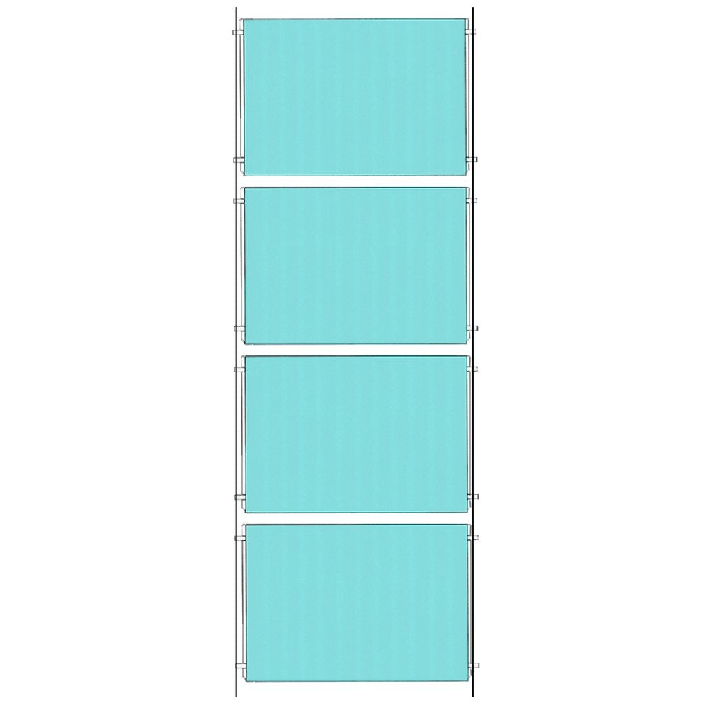 Chrome Ceiling-to-Floor Cable Display Kit - A4 Landscape