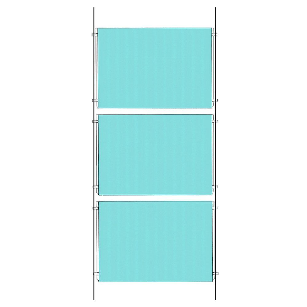 Chrome Wall-Mounted Cable Display Kit - A4 Landscape