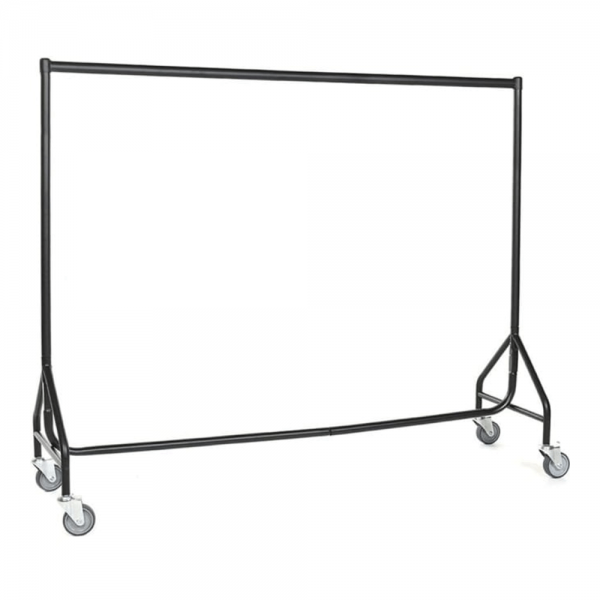 Reinforced Black Heavy-Duty Clothes Rail With Heavy Duty Wheels